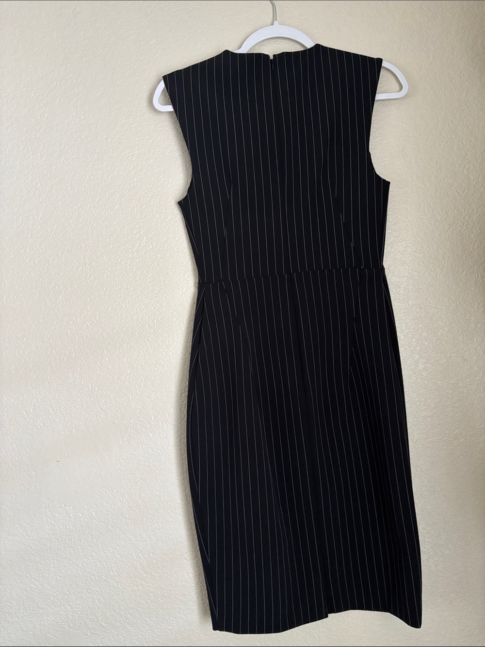 Express Black Pinstripe Midi Sheath Dress - Picture 4 of 4